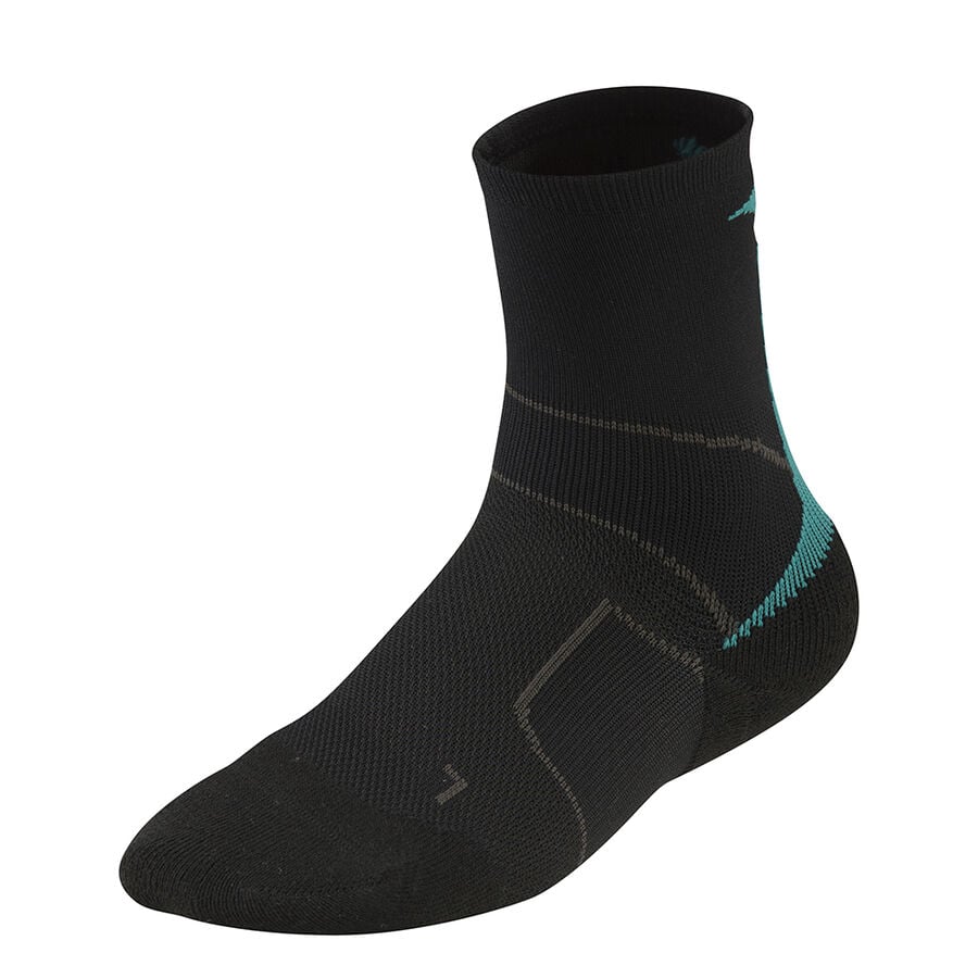 Black / Blue Men\'s Mizuno ER Trail Sports Socks | Philippines-524618