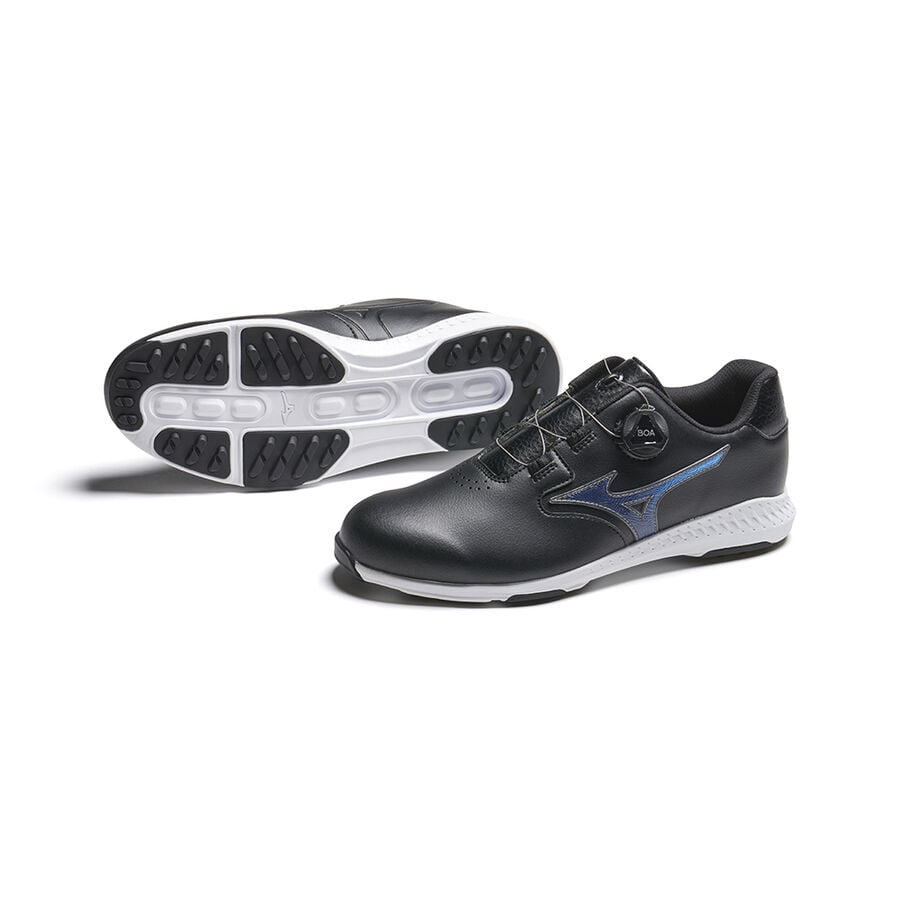 Black / Blue Men's Mizuno Nexlite GS Spikeless Golf Shoes | Philippines-342879