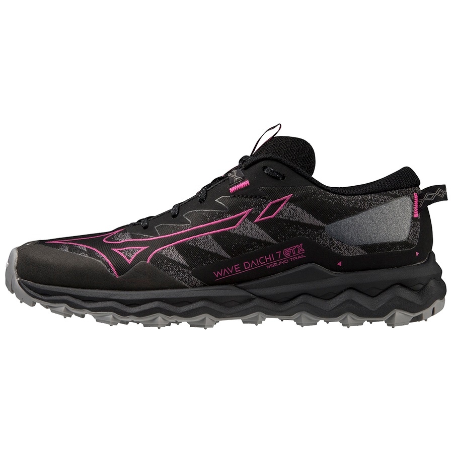 Black / Fuchsia Women\'s Mizuno Wave Daichi 7 GTX Trail Running Shoes | Philippines-256497