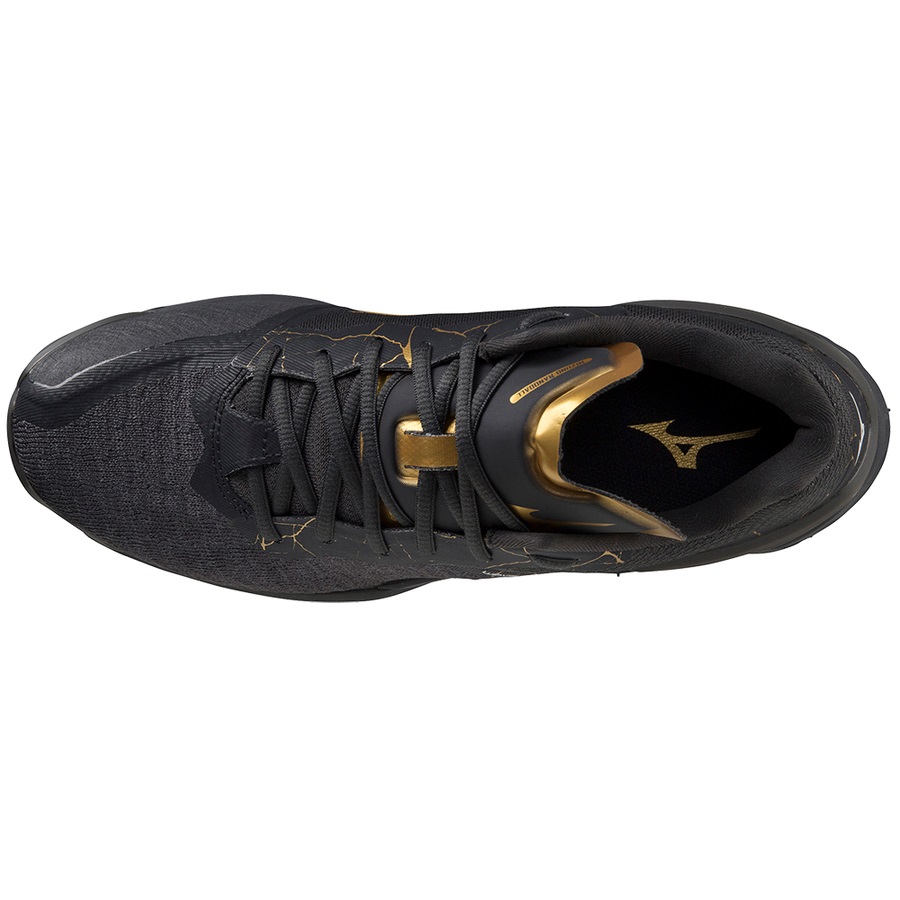 Black / Gold Men's Mizuno Wave Stealth Neo Handball Shoes | Philippines-731698