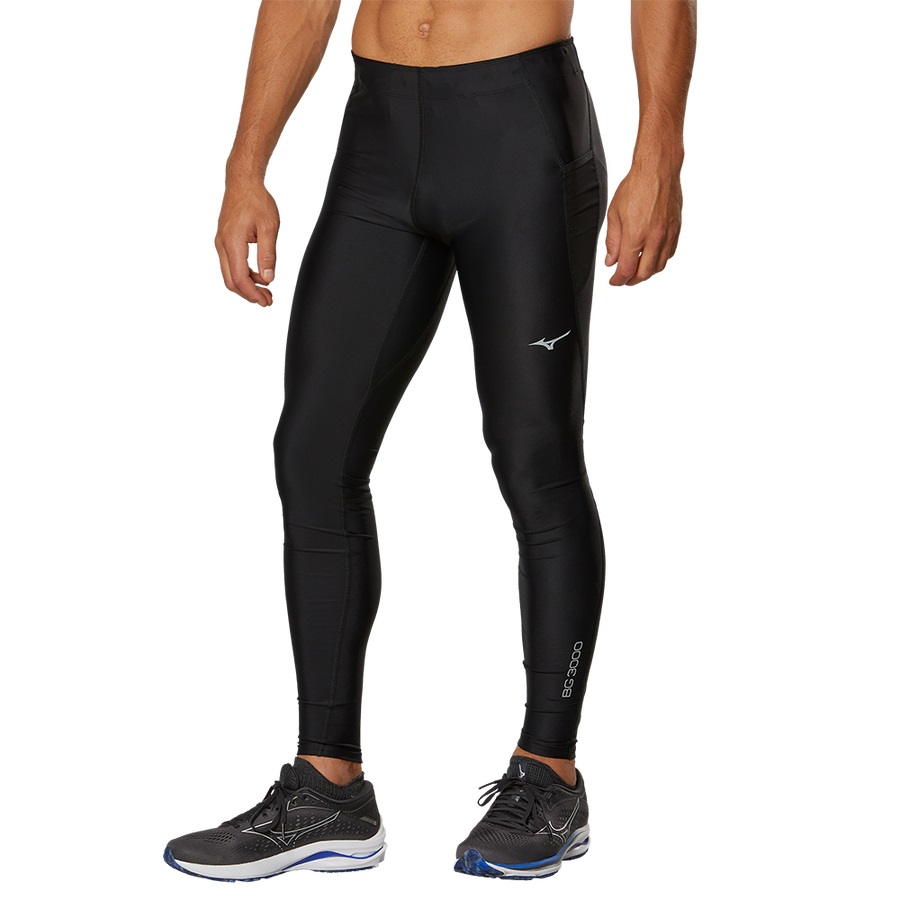 Black Men's Mizuno BG3000 Long Tights | Philippines-613789