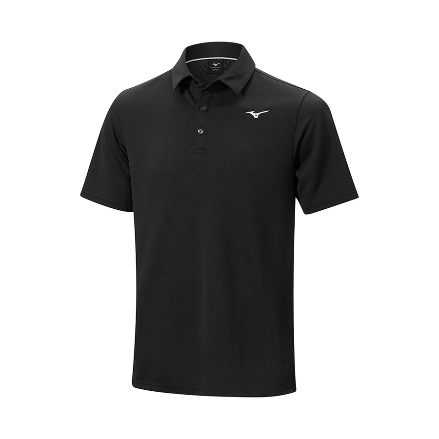 Black Men\'s Mizuno BT Winter Polo Tops | Philippines-890267