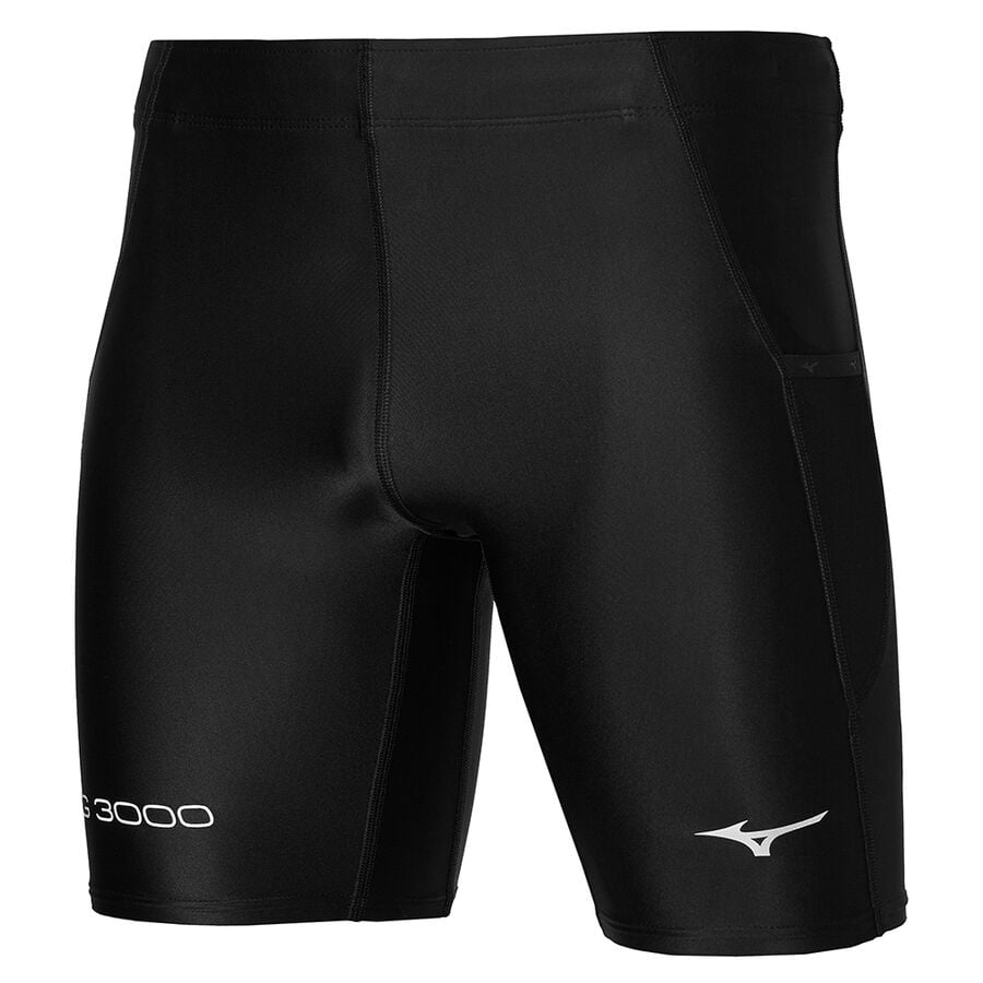 Black Men\'s Mizuno Bg3000 Mid Tights | Philippines-728340