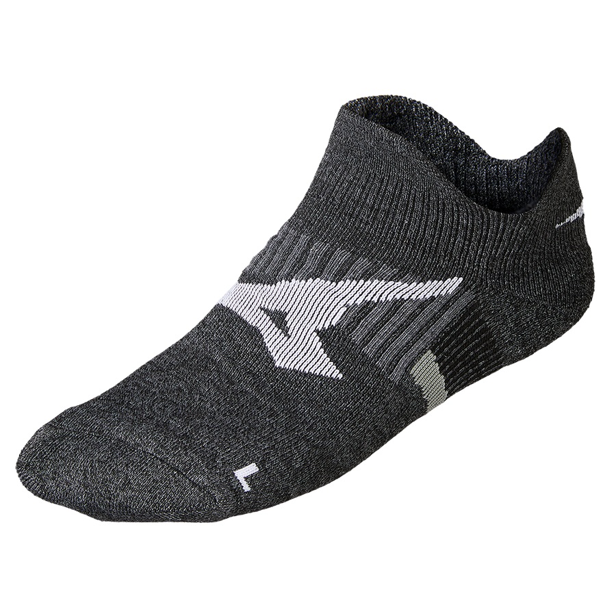 Black Men\'s Mizuno DryLite Race Mid Sports Socks | Philippines-014365