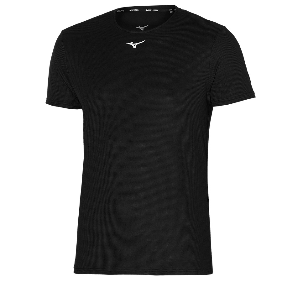 Black Men\'s Mizuno Dryaeroflow Tee | Philippines-576394