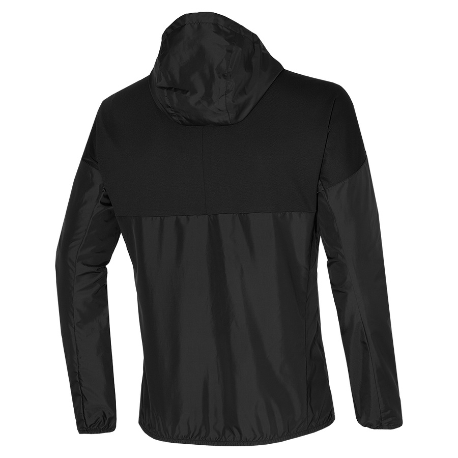 Black Men's Mizuno Hooded Jackets | Philippines-432569