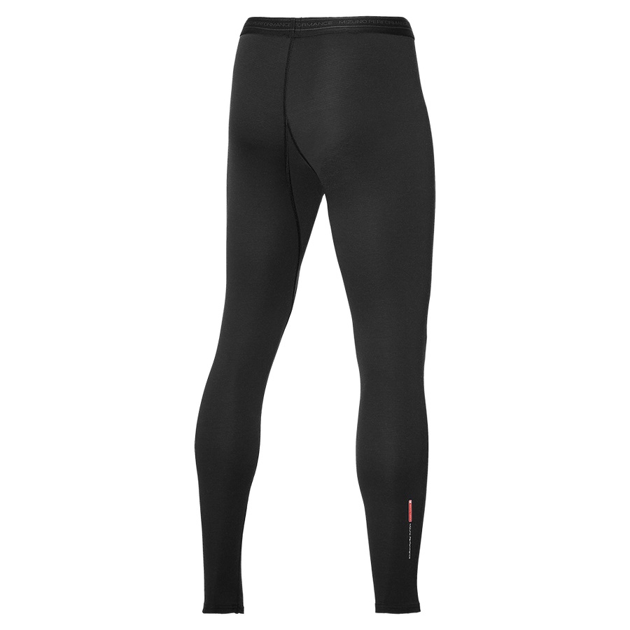 Black Men's Mizuno MidWeight Long Tights | Philippines-526837