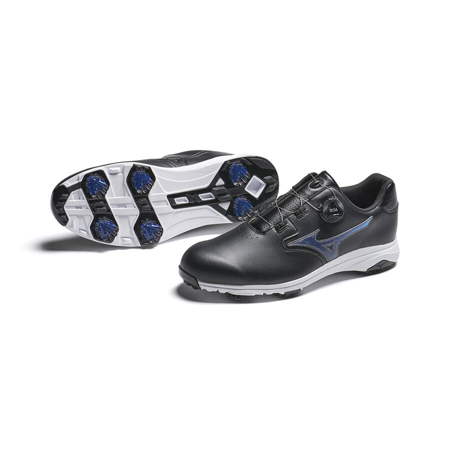 Black Men's Mizuno Nexlite GS Spiked Boa Golf Shoes | Philippines-624589