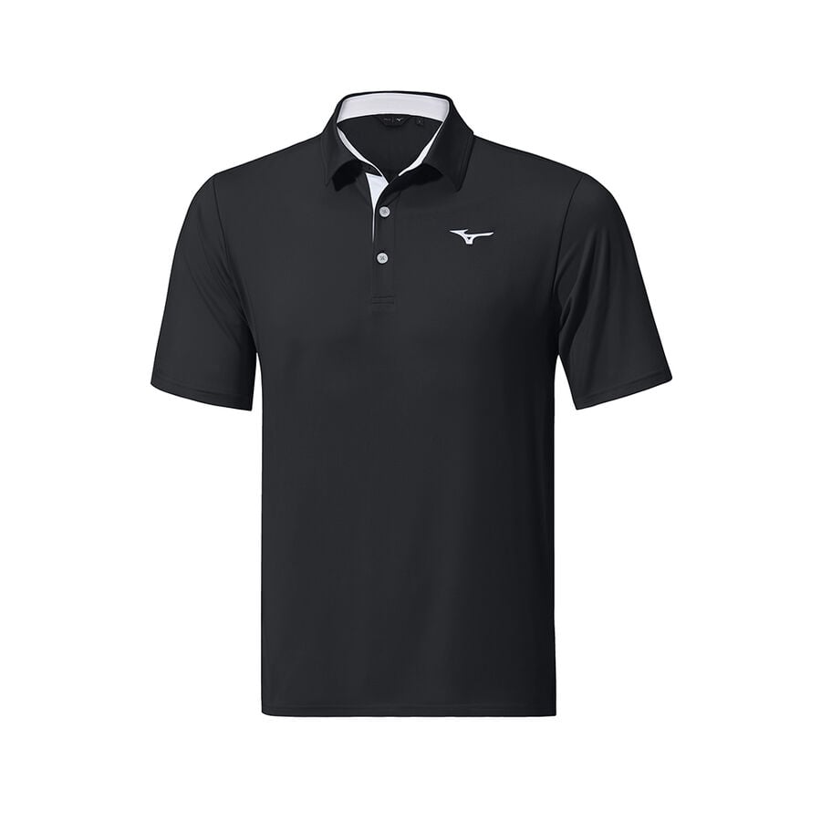 Black Men\'s Mizuno QD Comp Polo Tops | Philippines-724865