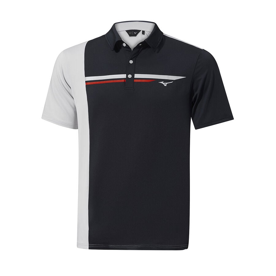 Black Men\'s Mizuno QD Elite Panel Polo Tops | Philippines-604218