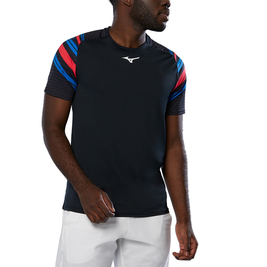 Black Men's Mizuno Shadow Tee | Philippines-104862