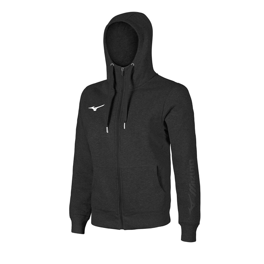 Black Men\'s Mizuno Sweat FZ Hoodie | Philippines-026917