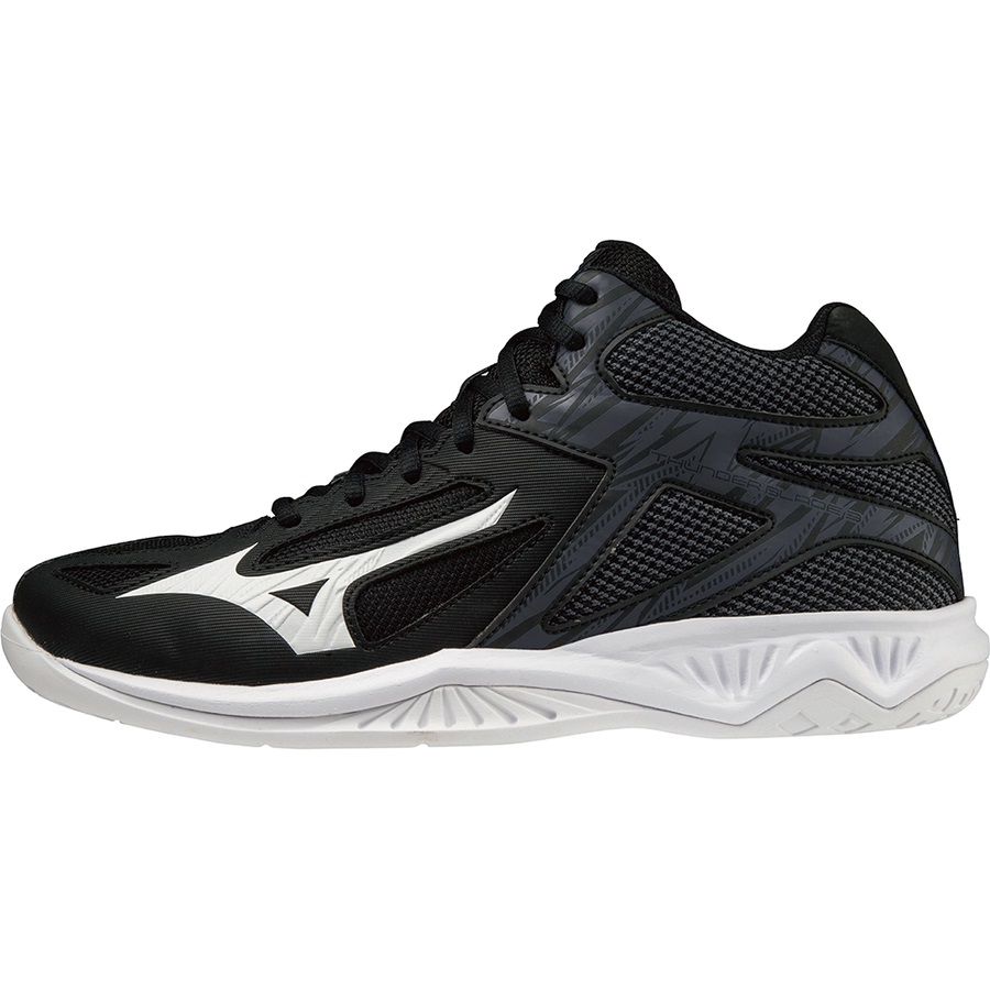 Black Men\'s Mizuno Thunder Blade 3 Mid Volleyball Shoes | Philippines-691720