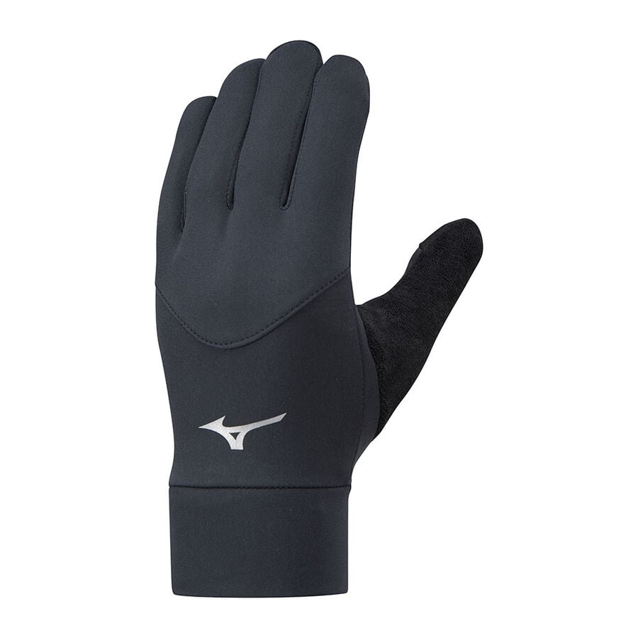 Black Men\'s Mizuno Warmalite Sports Gloves | Philippines-628074