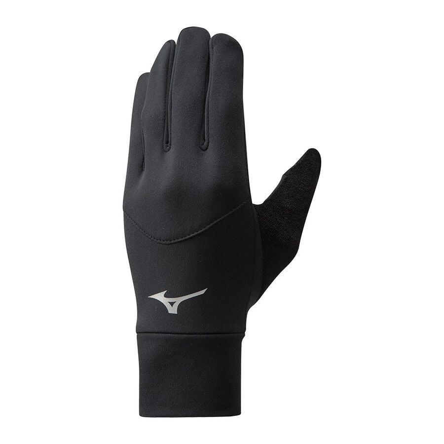 Black Men\'s Mizuno Warmalite Sports Gloves | Philippines-651703