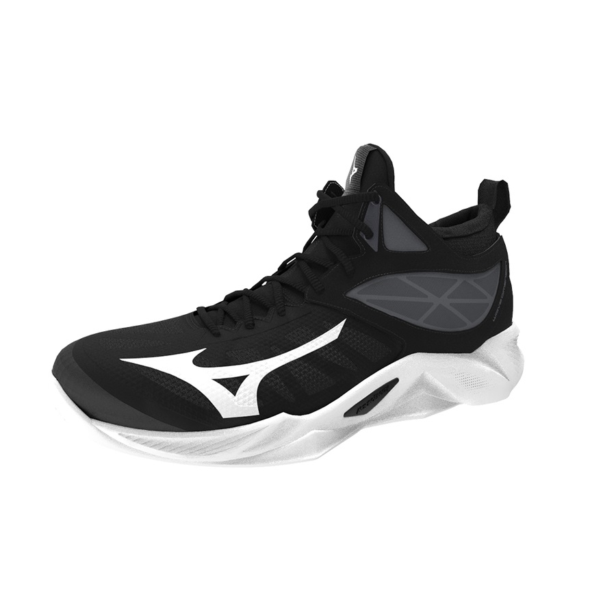 Black Men's Mizuno Wave Dimension Mid Volleyball Shoes | Philippines-491073