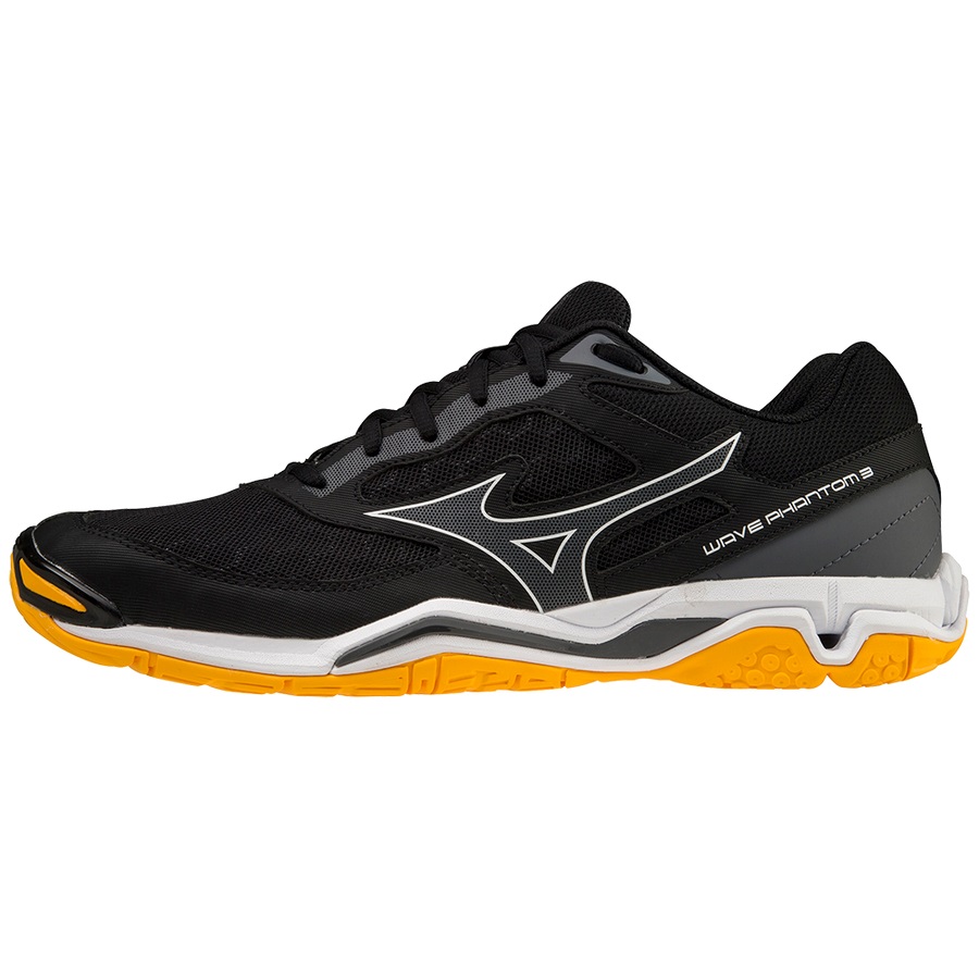 Black Men\'s Mizuno Wave Phantom 3 Handball Shoes | Philippines-351478