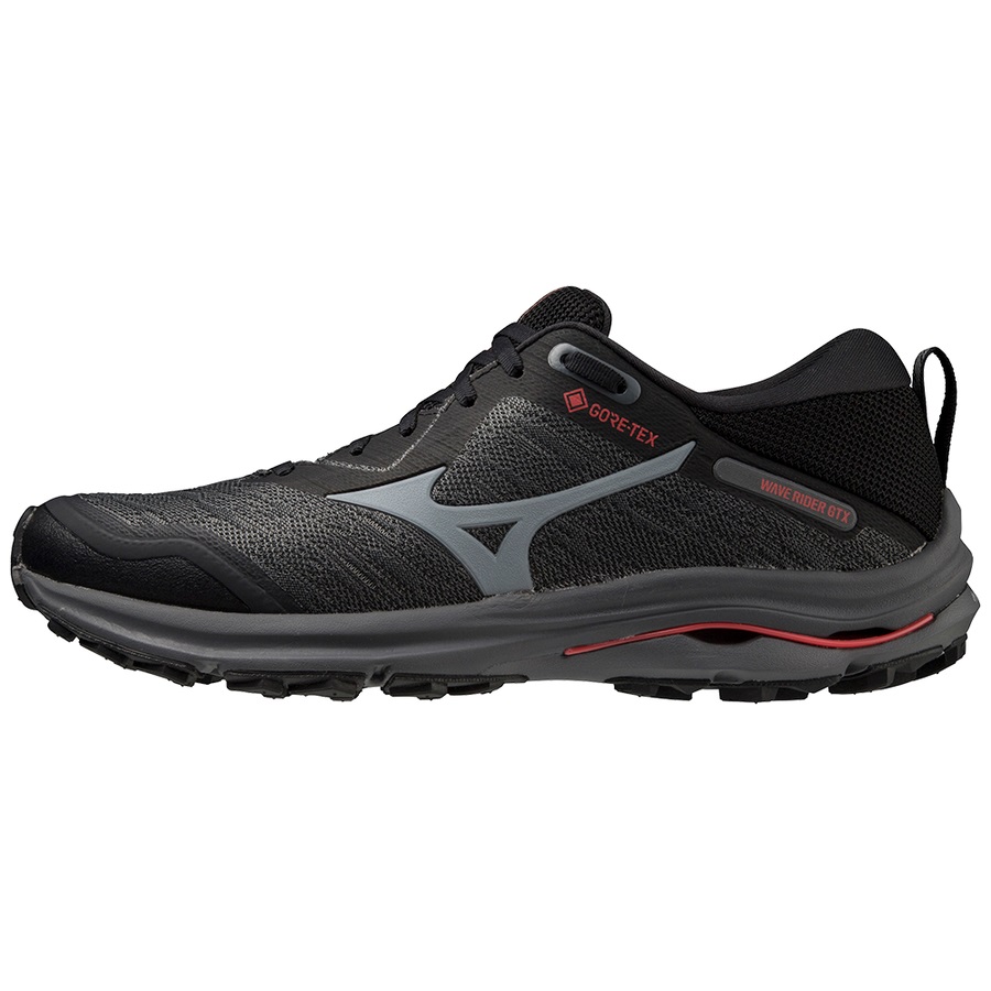 Black Men\'s Mizuno Wave Rider GTX Trail Running Shoes | Philippines-872934