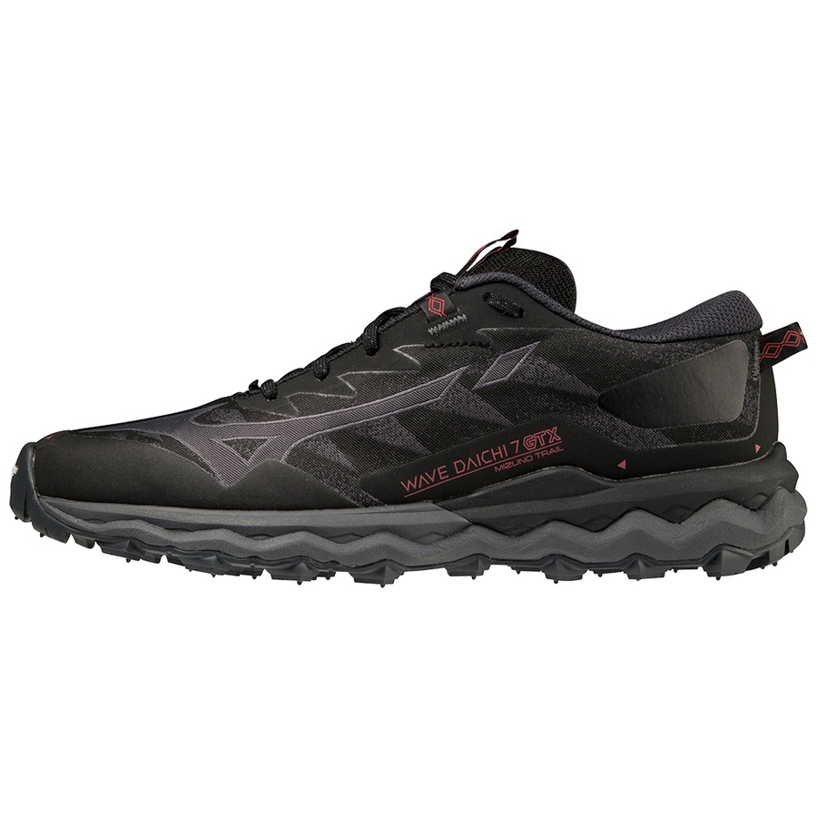 Black / Rose Dark Red Women\'s Mizuno Wave Daichi 7 GTX Trail Running Shoes | Philippines-617093