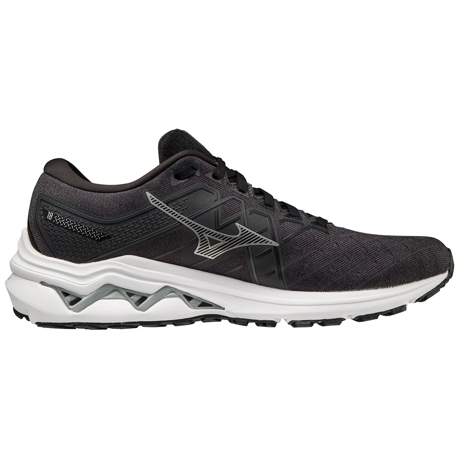 Black / Silver Men's Mizuno Wave Inspire 18 Running Shoes | Philippines-120765