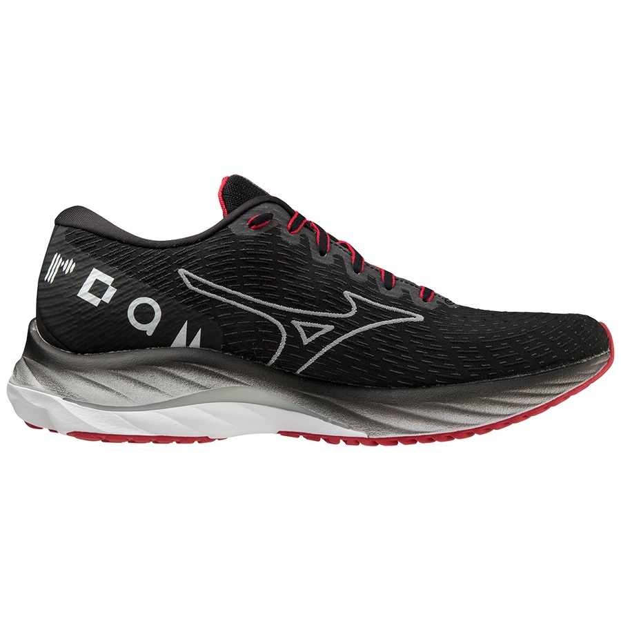 Black / White / Brown Red Men's Mizuno Wave Rider 26 Amsterdam Marathon 2022 Running Shoes | Philippines-103296