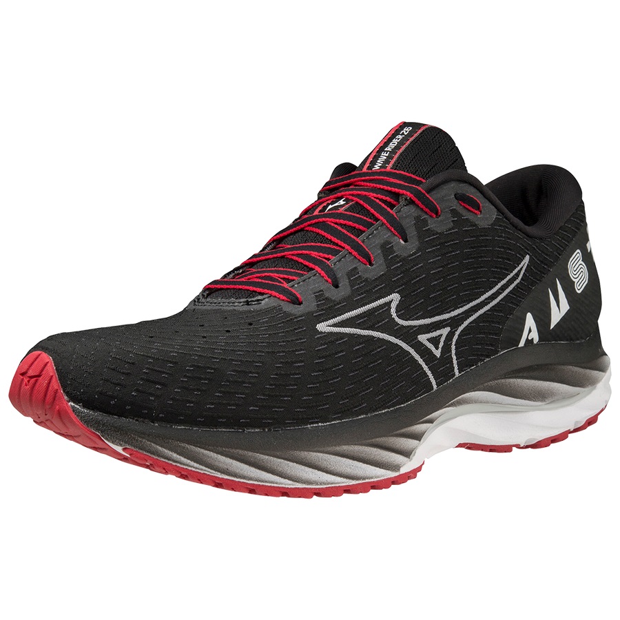 Black / White / Brown Red Men's Mizuno Wave Rider 26 Amsterdam Marathon 2022 Running Shoes | Philippines-103296