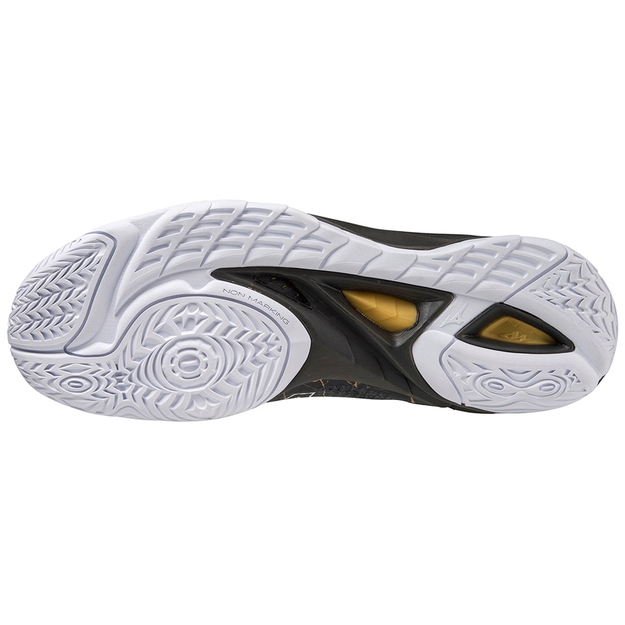 Black / White / Gold Women's Mizuno Wave Mirage 4 Handball Shoes | Philippines-438160