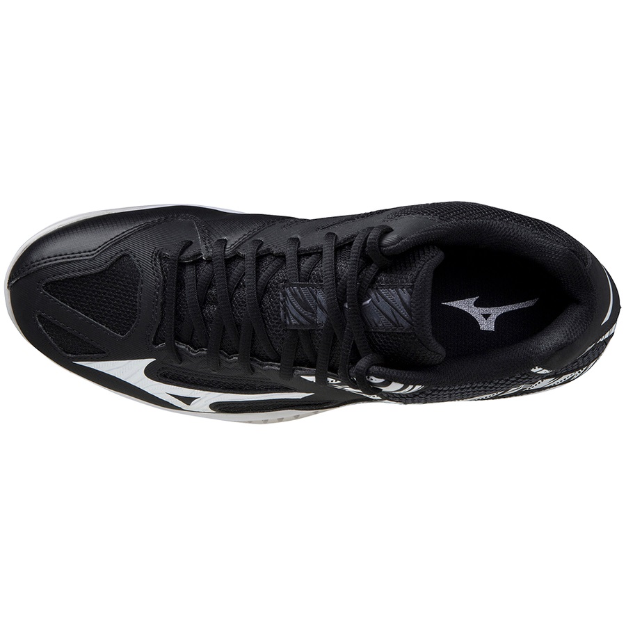 Black / White Men's Mizuno Thunder Blade 3 Mid Volleyball Shoes | Philippines-562431