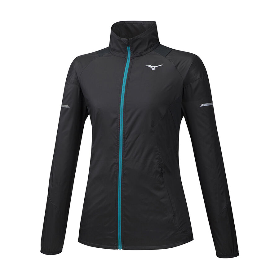 Black Women\'s Mizuno Aero Windtop Jackets | Philippines-987230