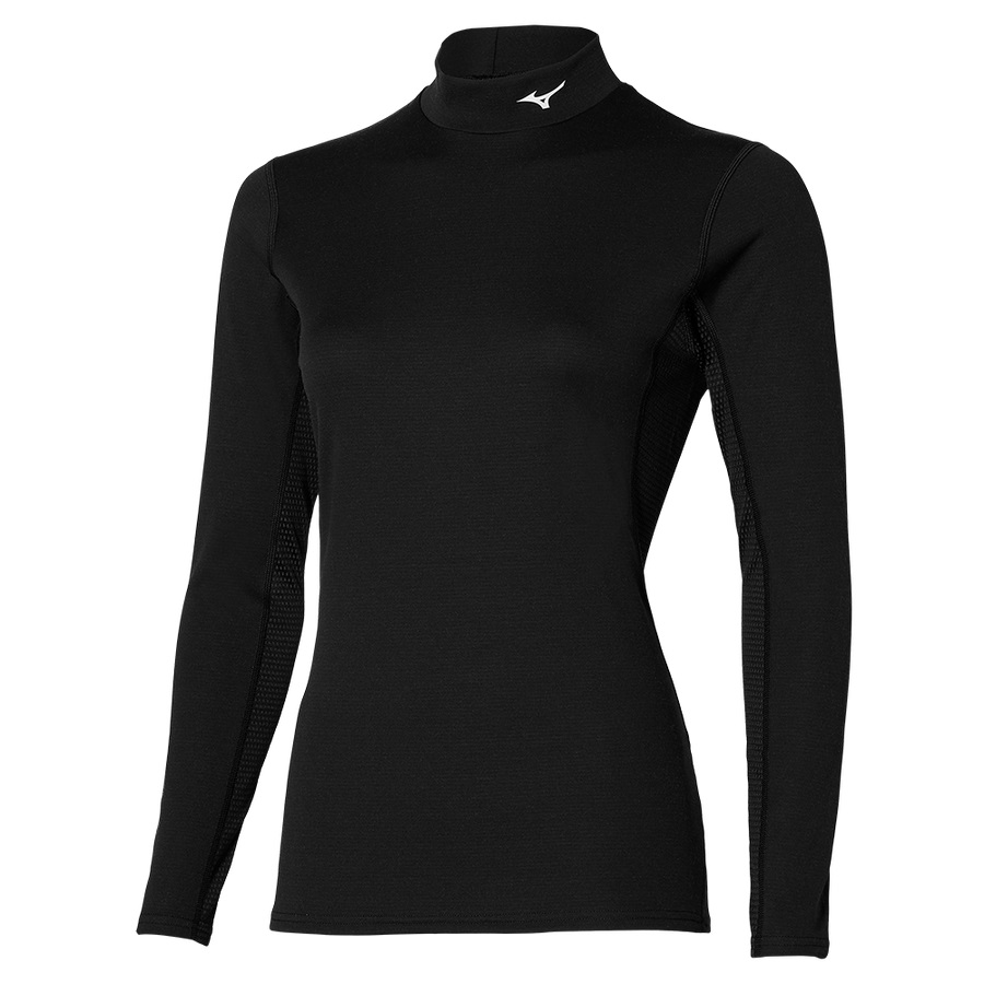 Black Women\'s Mizuno Mid Weight High Neck Tops | Philippines-935240