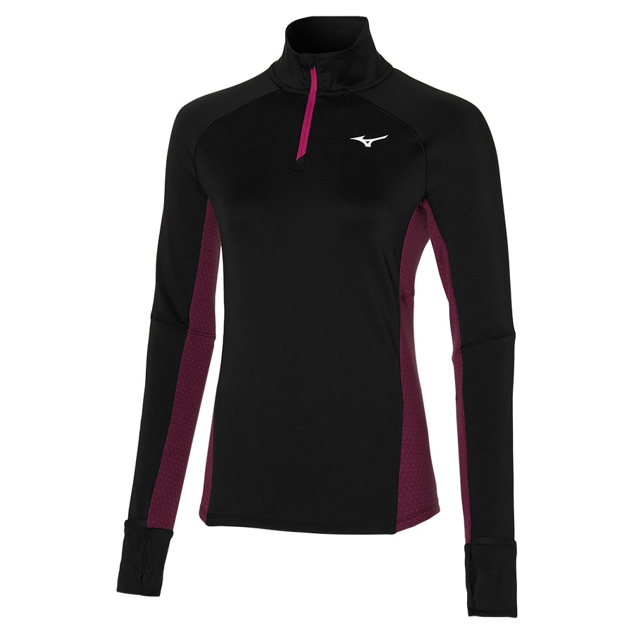 Black Women\'s Mizuno Warmalite Hz Tops | Philippines-125307