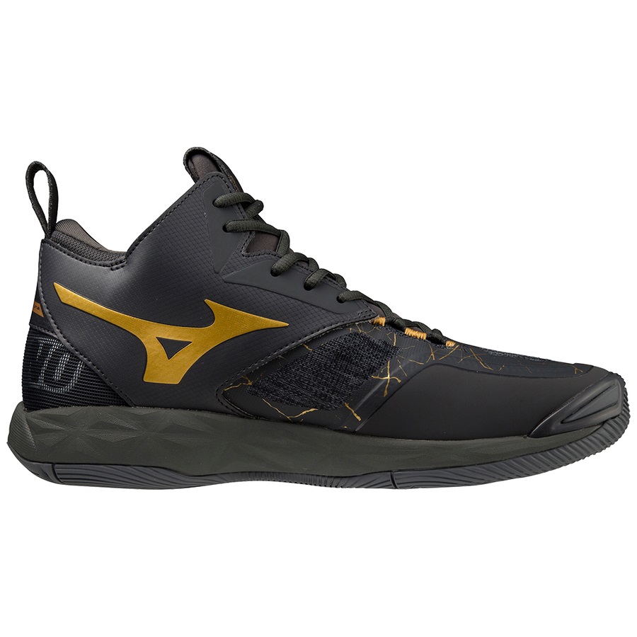 Black Women's Mizuno Wave Momentum 2 Mid Volleyball Shoes | Philippines-042831