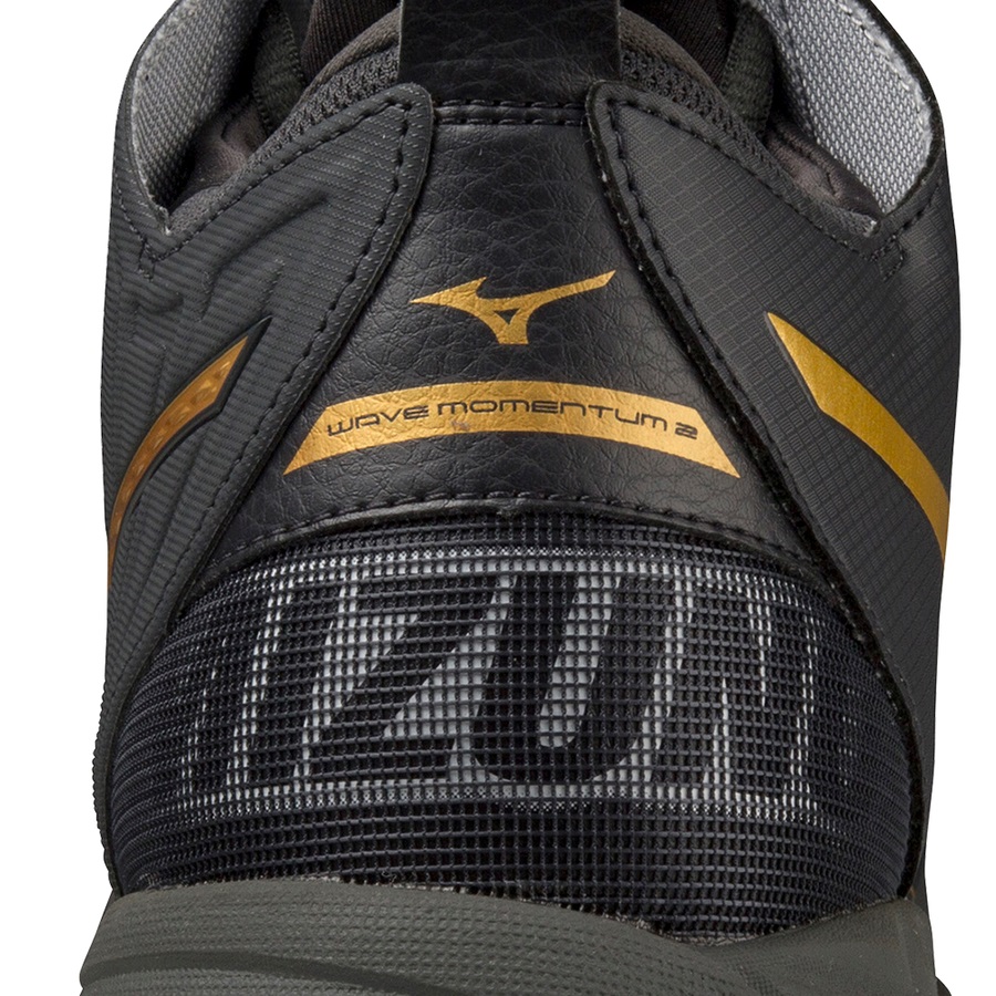 Black Women's Mizuno Wave Momentum 2 Mid Volleyball Shoes | Philippines-042831