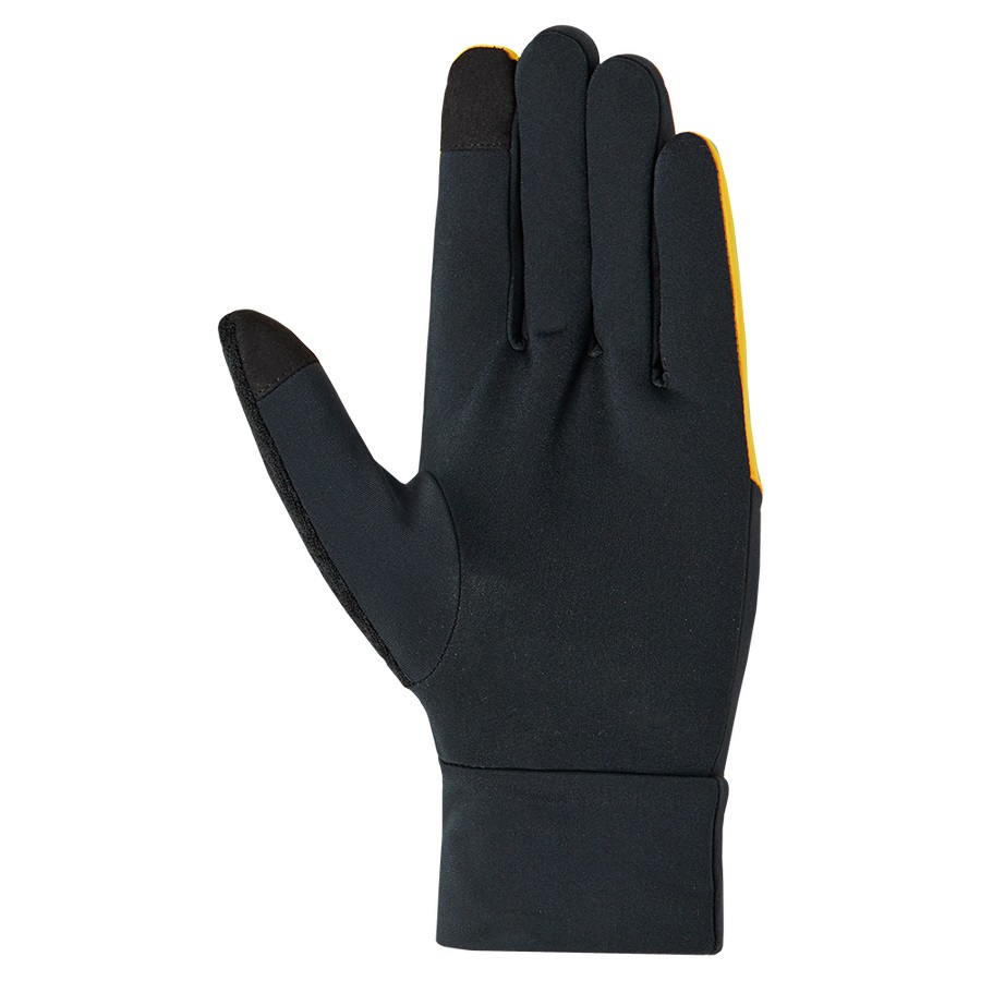 Black / Yellow Men's Mizuno Warmalite Sports Gloves | Philippines-150493