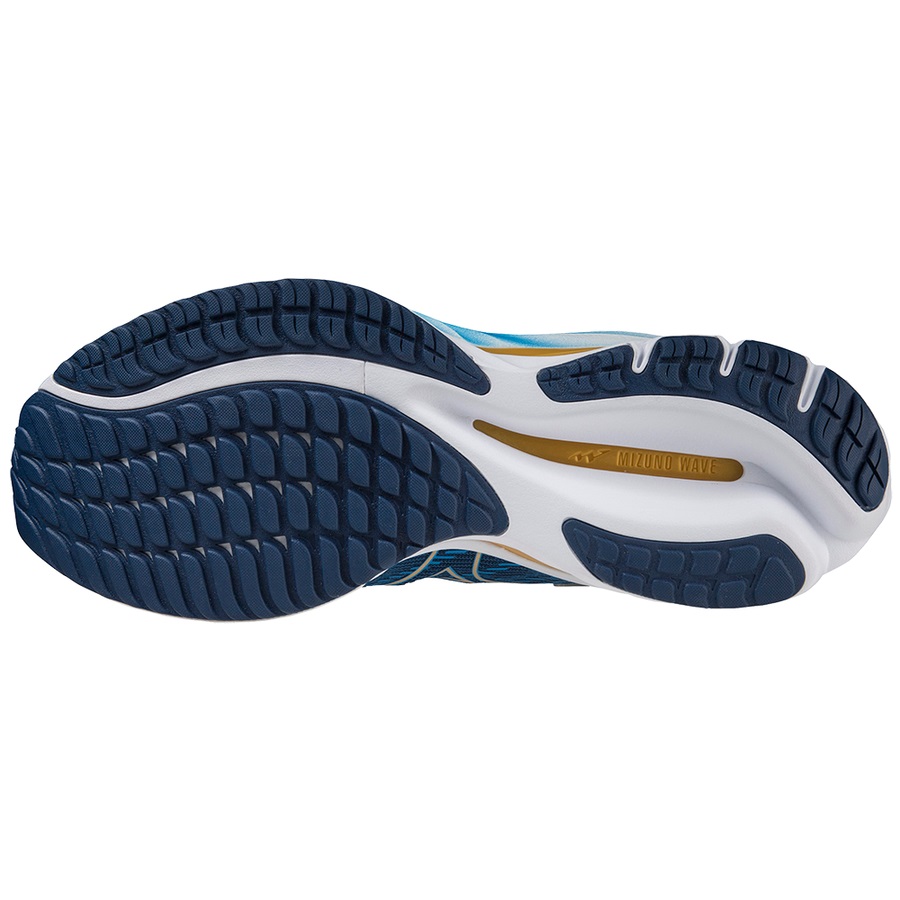 Blue / Gold / Blue Men's Mizuno Wave Rider 26 Running Shoes | Philippines-841905