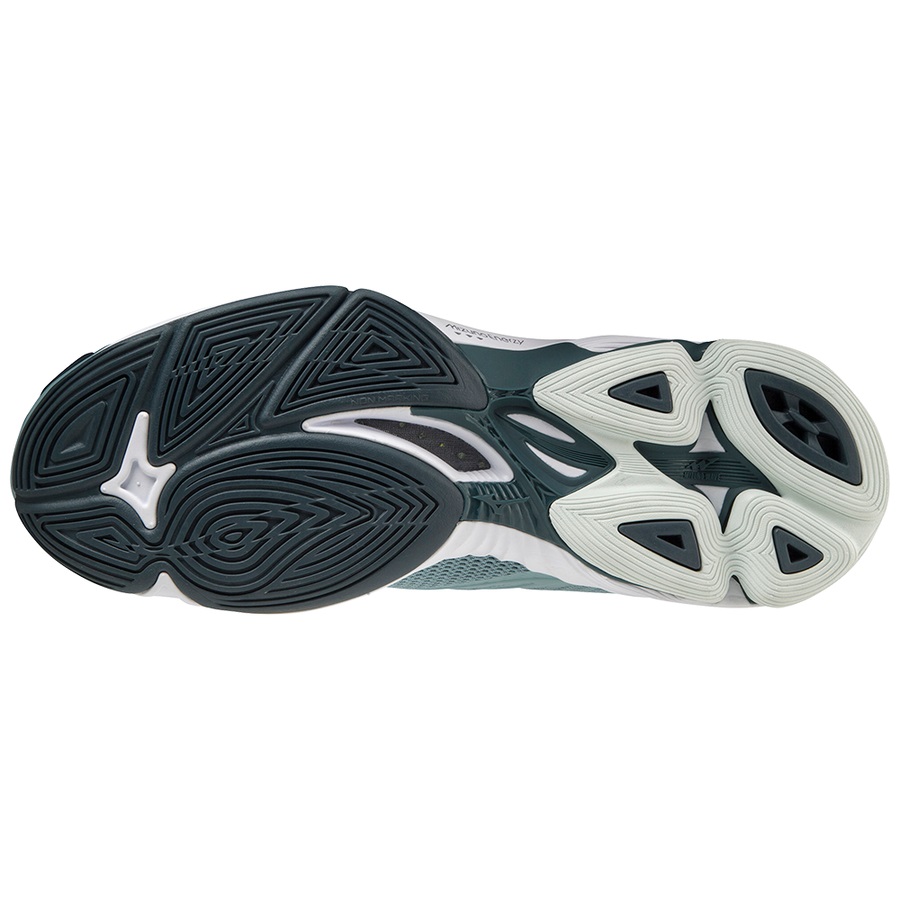 Blue Grey / Light Green Men's Mizuno Wave Lightning Z7 Mid Volleyball Shoes | Philippines-769840