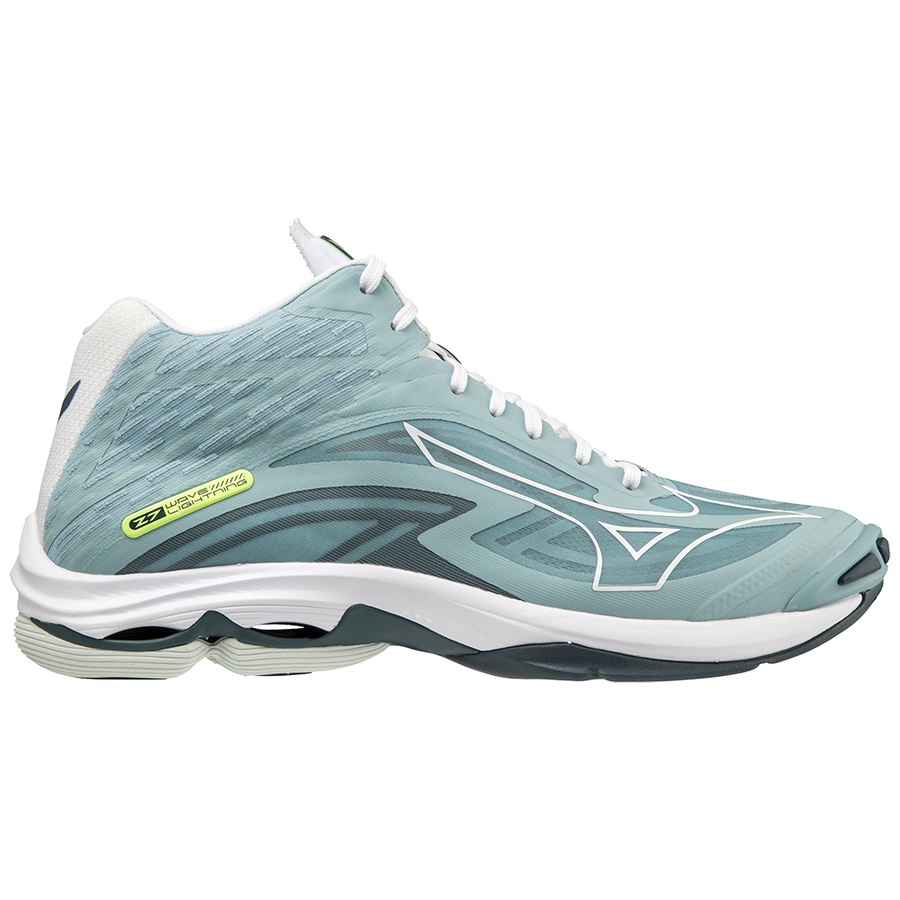 Blue Grey / Light Green Men's Mizuno Wave Lightning Z7 Mid Volleyball Shoes | Philippines-769840