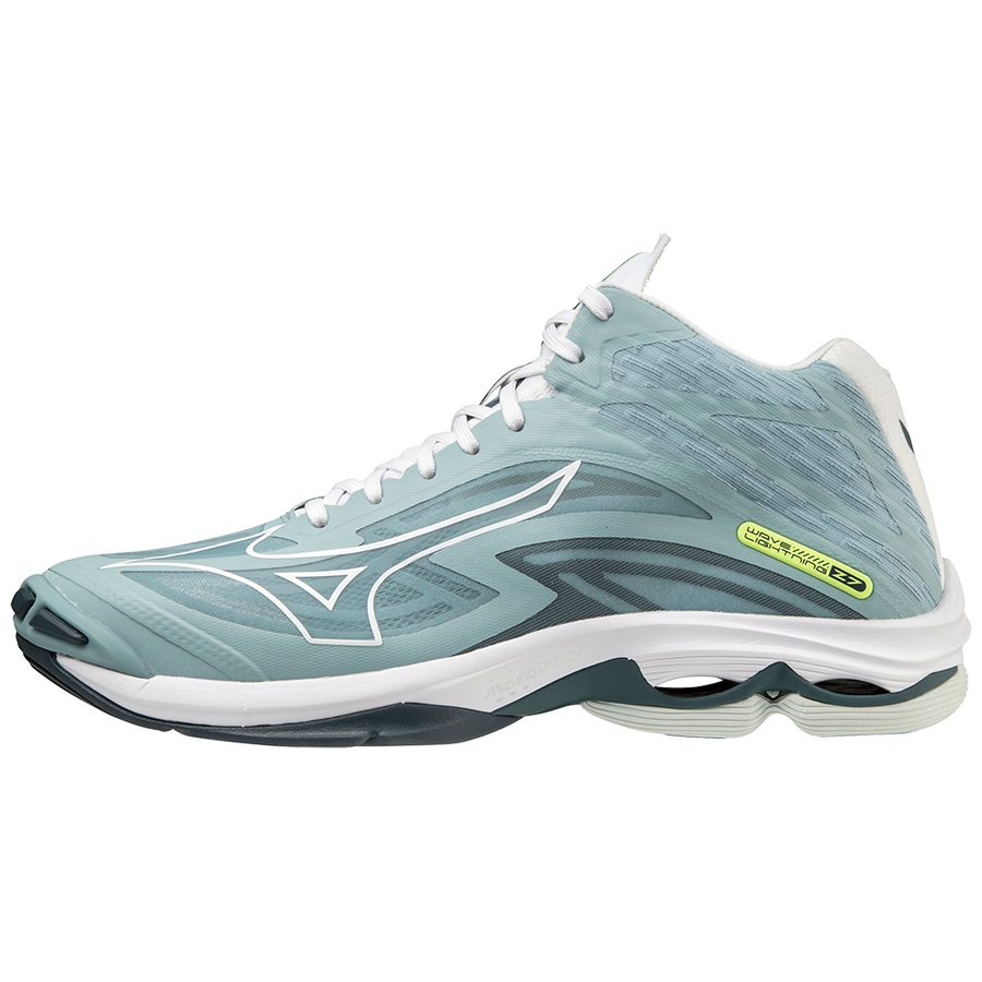 Blue Grey / Light Green Men\'s Mizuno Wave Lightning Z7 Mid Volleyball Shoes | Philippines-769840