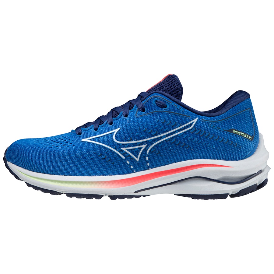 Blue / Indigo / Pink Women\'s Mizuno Wave Rider 25 Running Shoes | Philippines-826053