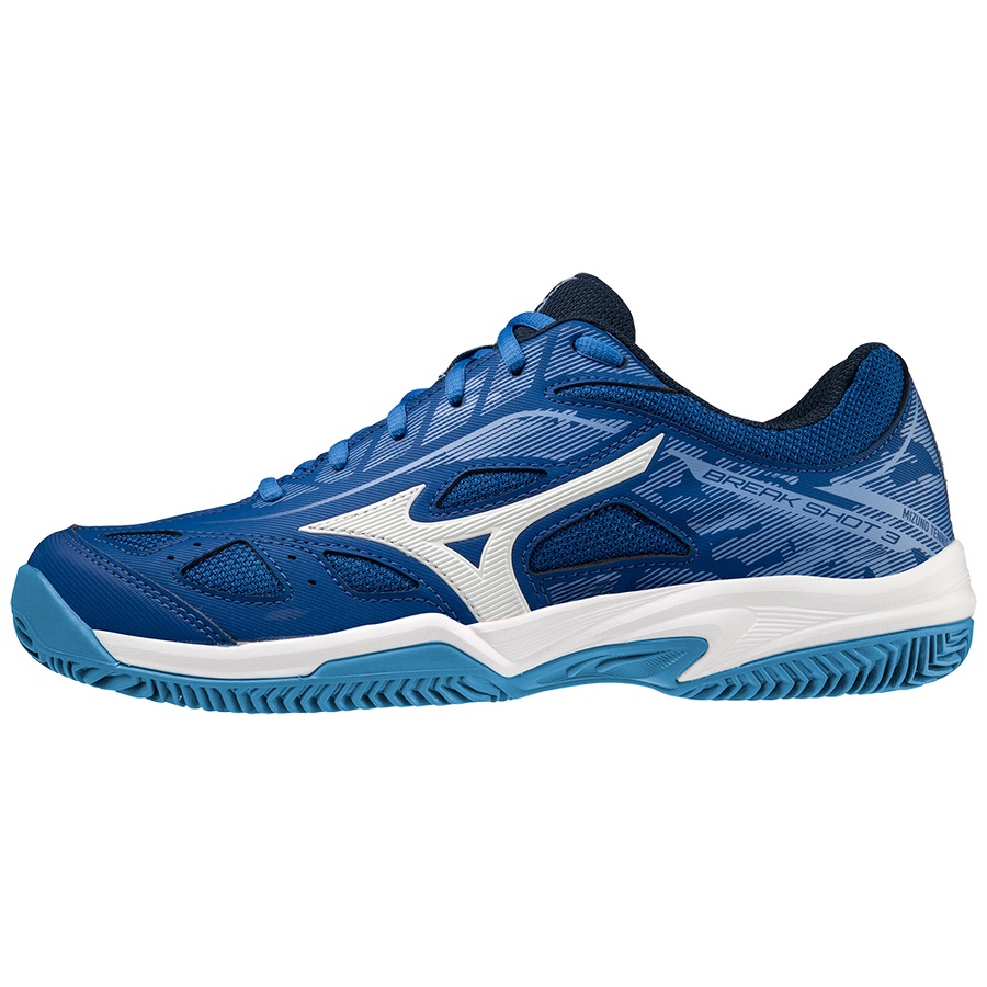 Blue Men\'s Mizuno Breakshot 3 CC Tennis Shoes | Philippines-758602