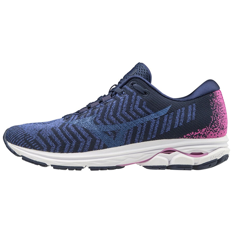 Blue / Rose Women\'s Mizuno Wave Rider Waveknit3 Running Shoes | Philippines-736918