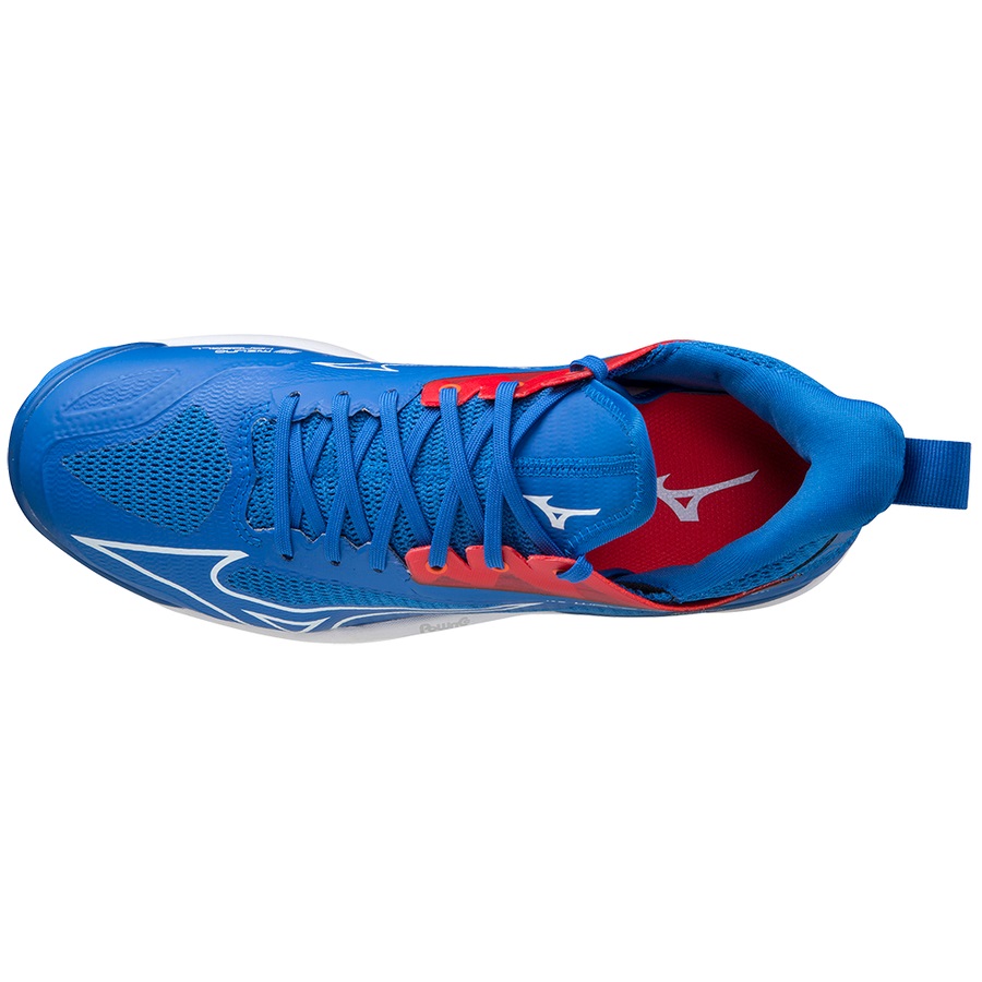 Blue / White / Red Men's Mizuno Wave Mirage 4 Handball Shoes | Philippines-426391