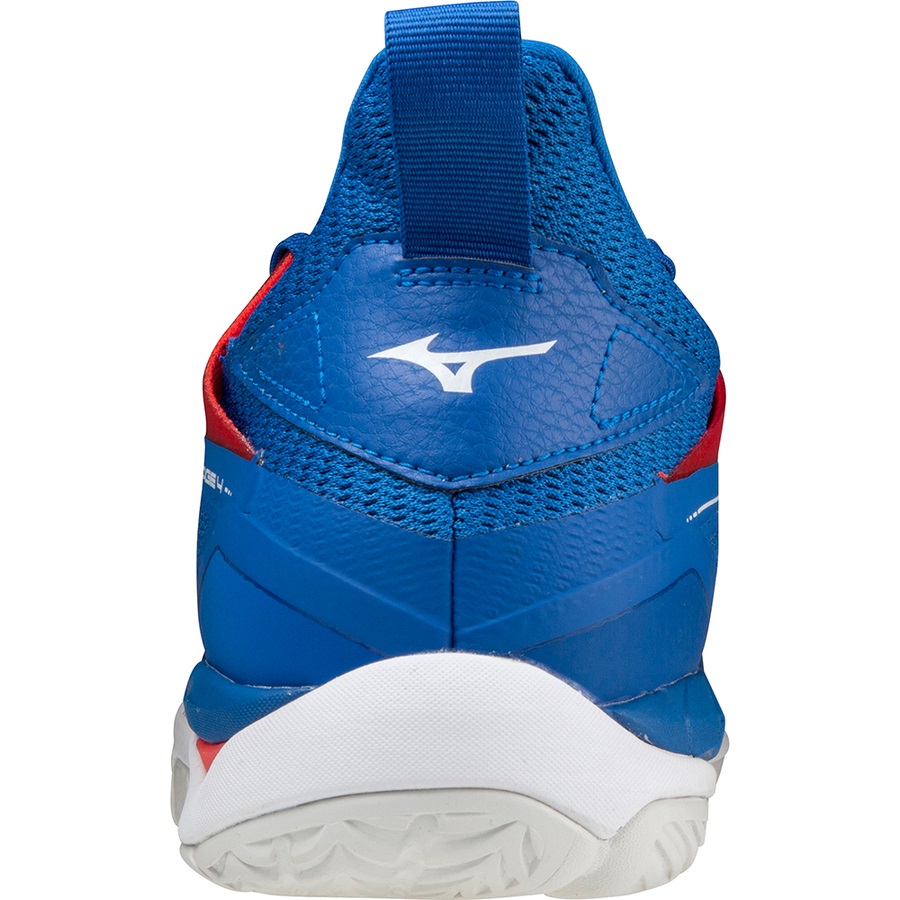 Blue / White / Red Men's Mizuno Wave Mirage 4 Handball Shoes | Philippines-426391