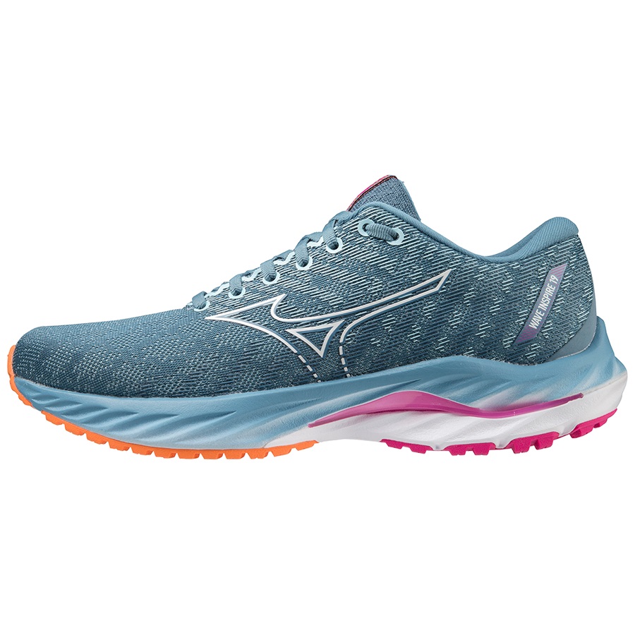 Blue / White Women\'s Mizuno Wave Inspire 19 Running Shoes | Philippines-417963