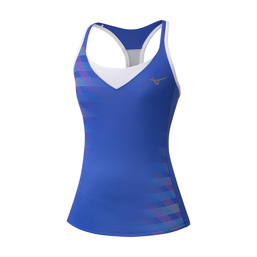 Blue Women\'s Mizuno Printed Tank | Philippines-148935