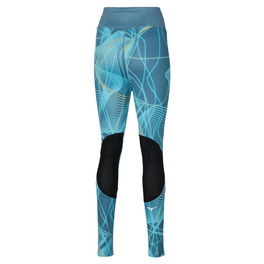 Blue Women's Mizuno Printed Tights | Philippines-860794