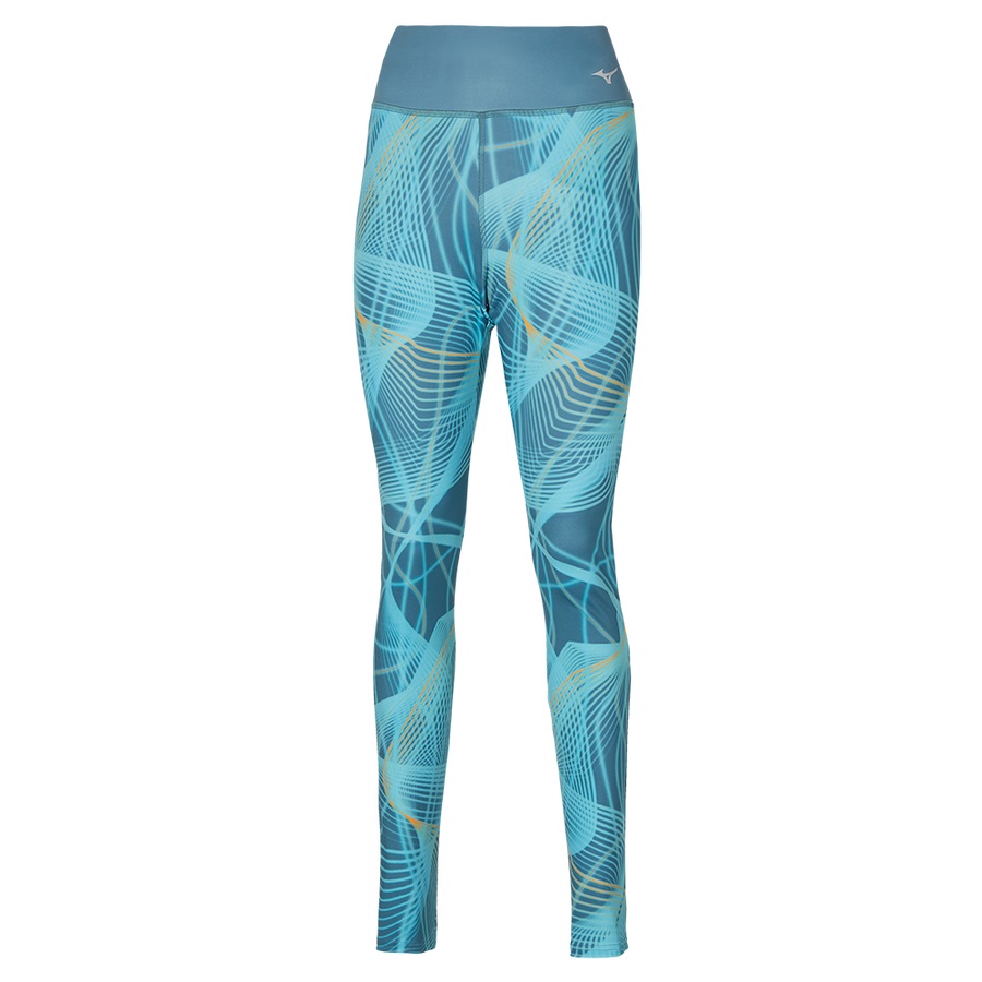 Blue Women\'s Mizuno Printed Tights | Philippines-860794