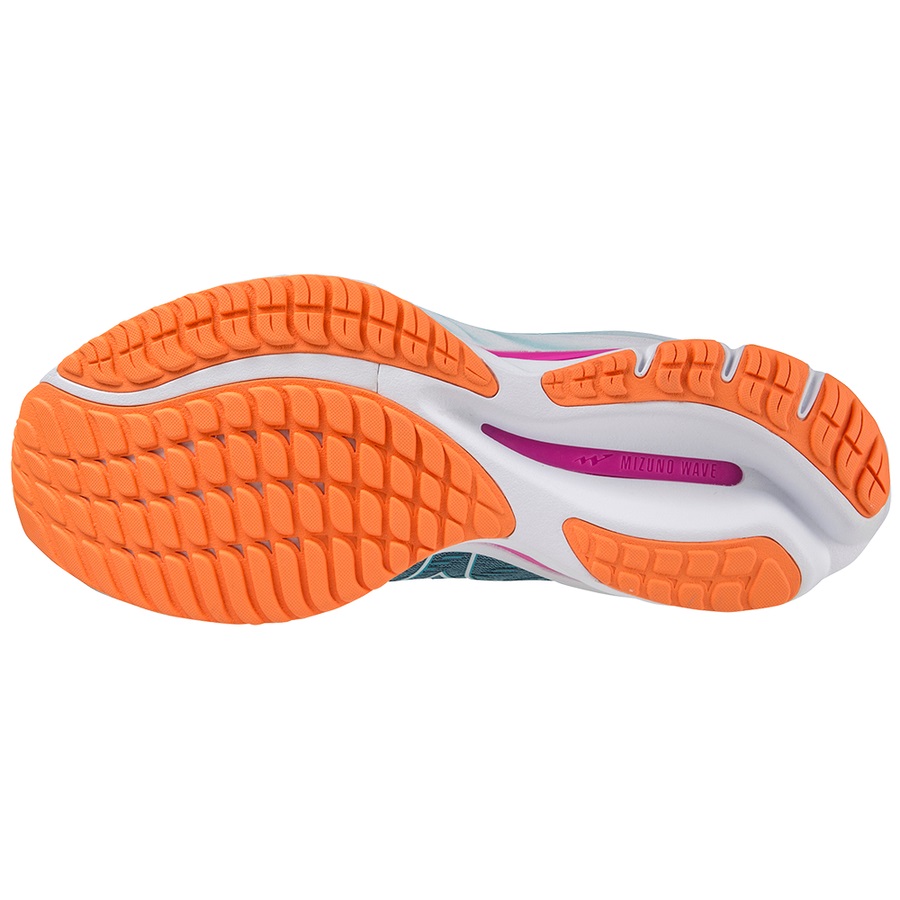 Brown / White / Light Orange Women's Mizuno Wave Rider 26 Running Shoes | Philippines-927150