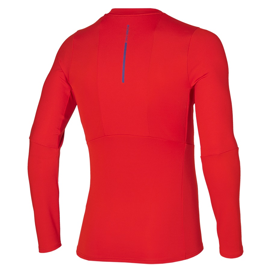 Burgundy Men's Mizuno Breath Thermo Long Sleeve Tops | Philippines-608124