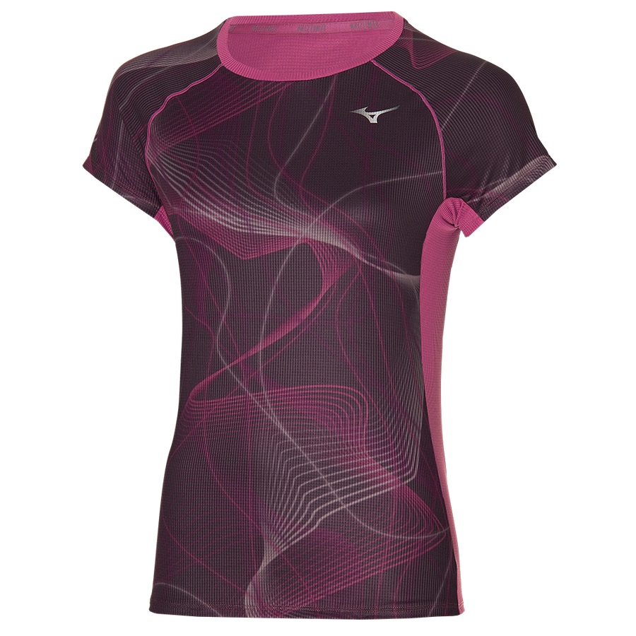 Burgundy Women\'s Mizuno Aero Tee | Philippines-867314